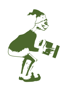 Grinch Christmas Goblin With Gift Vector