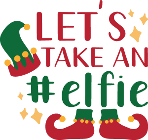Christmas Let’s Take an Elfie Vector