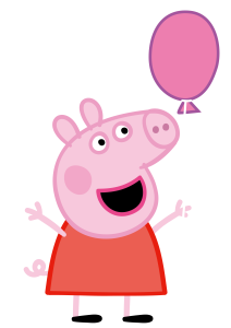 Peppa Pig Holding Balloon Vector