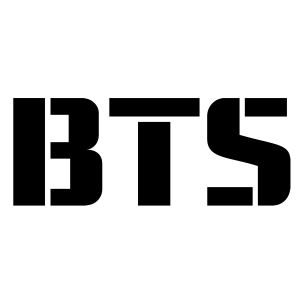 BTS Black Text Logo PNG SVG Vector