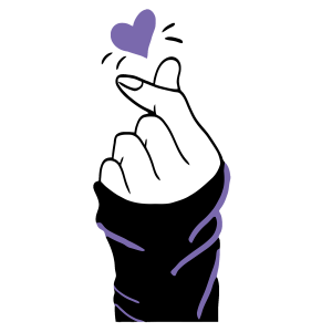 BTS Finger Heart Logo PNG SVG Vector 3