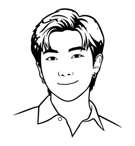 BTS RM Silhouette PNG SVG Vector