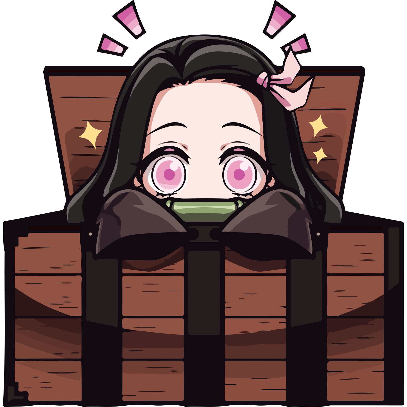 Demon Slayer Nezuko Kamado Wooden Box Vector Demon Slayer Nezuko Kamado Wooden Box Vector