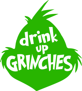 Grinch Christmas Face Drink up Vector
