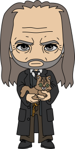 Harry Potter Argus Filch With His Cat Vector
