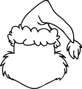Grinch Christmas Face Outline Vector