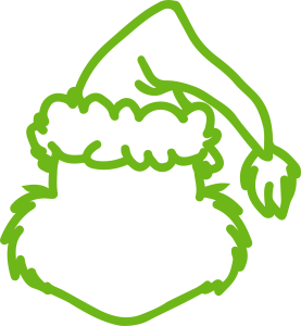 Grinch Christmas Face Outline Vector 2