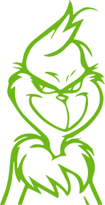 Grinch Christmas Mischievous Smile Outline Vector 3