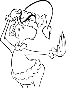 Grinch Christmas Cynical Outline Vector 2