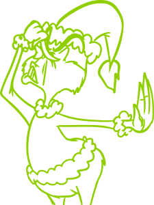 Grinch Christmas Cynical Outline Vector 3