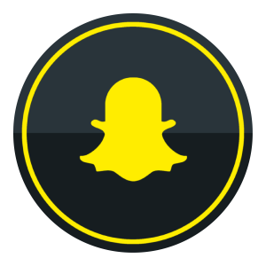 HD Snapchat Black & Yellow Round Vector