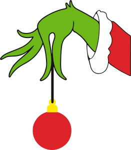 Grinch Christmas Hand Holding Light Bulb Vector 2