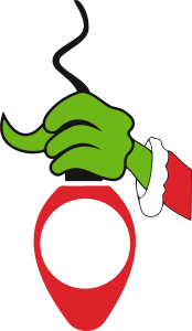 Grinch Christmas Hand Holding Ornament Vector 2