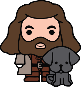 Harry Potter Rubeus Hagrid And His Dog Vector