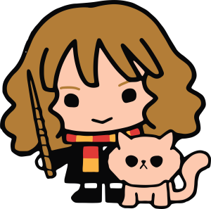 Harry Potter Hermione Granger And Her Cat Vector