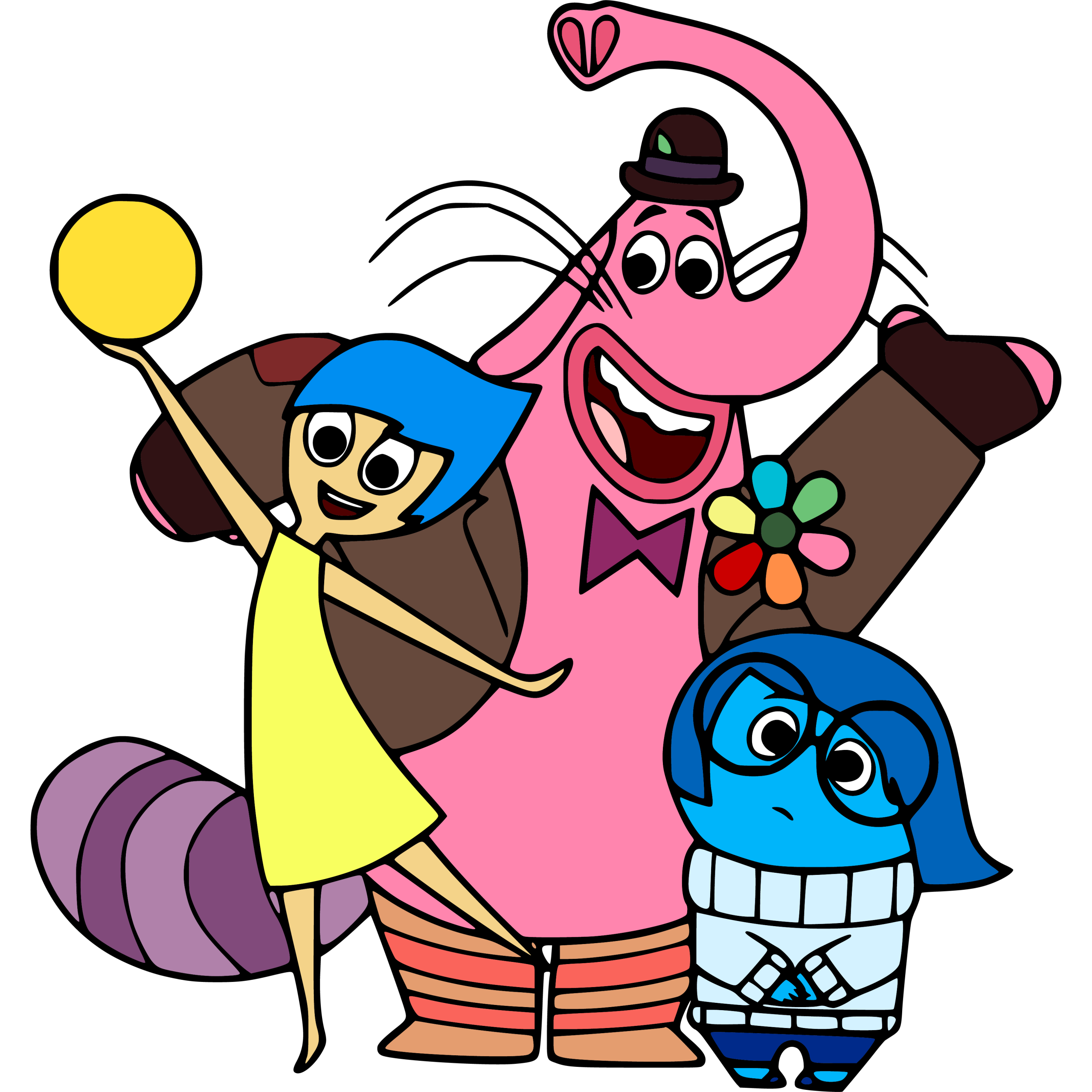 Inside Out Bing Bong, Sadness and Joy Vector Inside Out Bing Bong, Sadness and Joy Vector