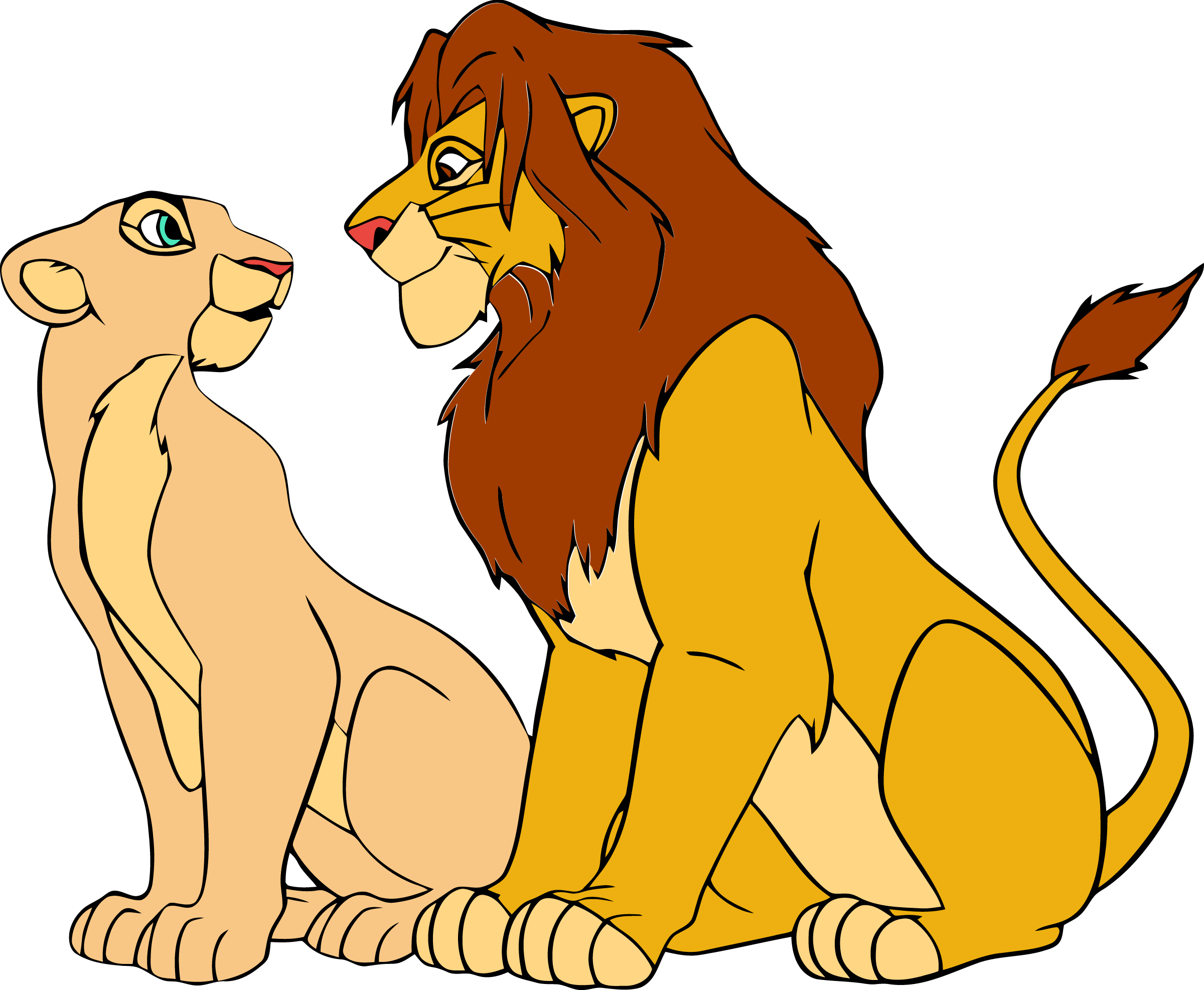 Lion King Simba and Nala Vector Lion King Simba and Nala Vector
