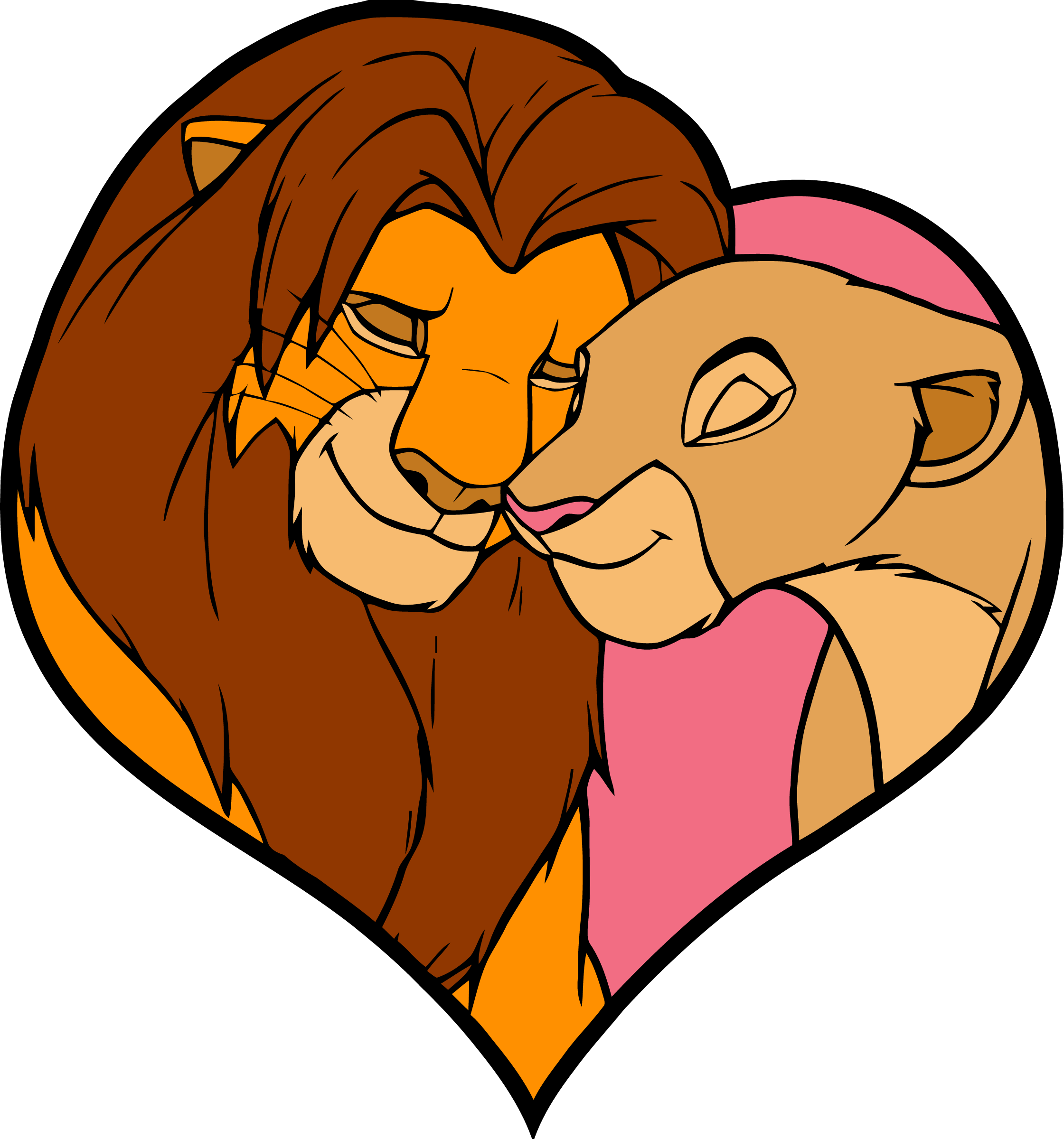 Lion King Simba and Nala Love Vector Lion King Simba and Nala Love Vector