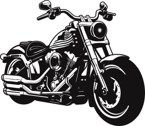 Harley Davidson Chopper Style Bike Silhouette Vector