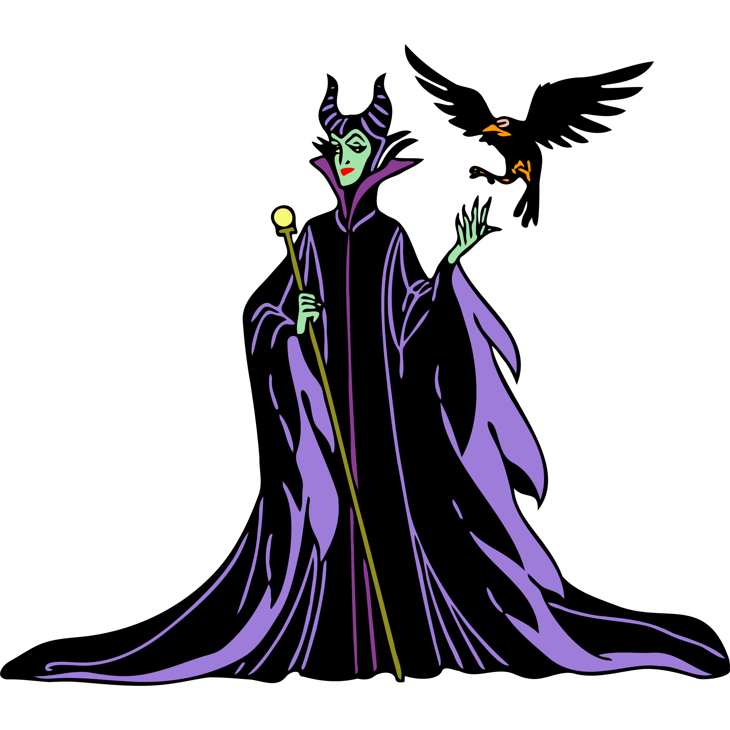Sleeping Beauty Maleficent With Raven Vector Sleeping Beauty Maleficent With Raven Vector
