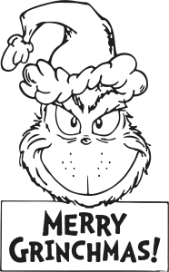 Grinch Christmas Merry Grinchmas Outline Vector