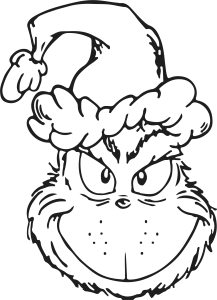 Grinch Christmas Merry Grinchmas Face Outline Vector