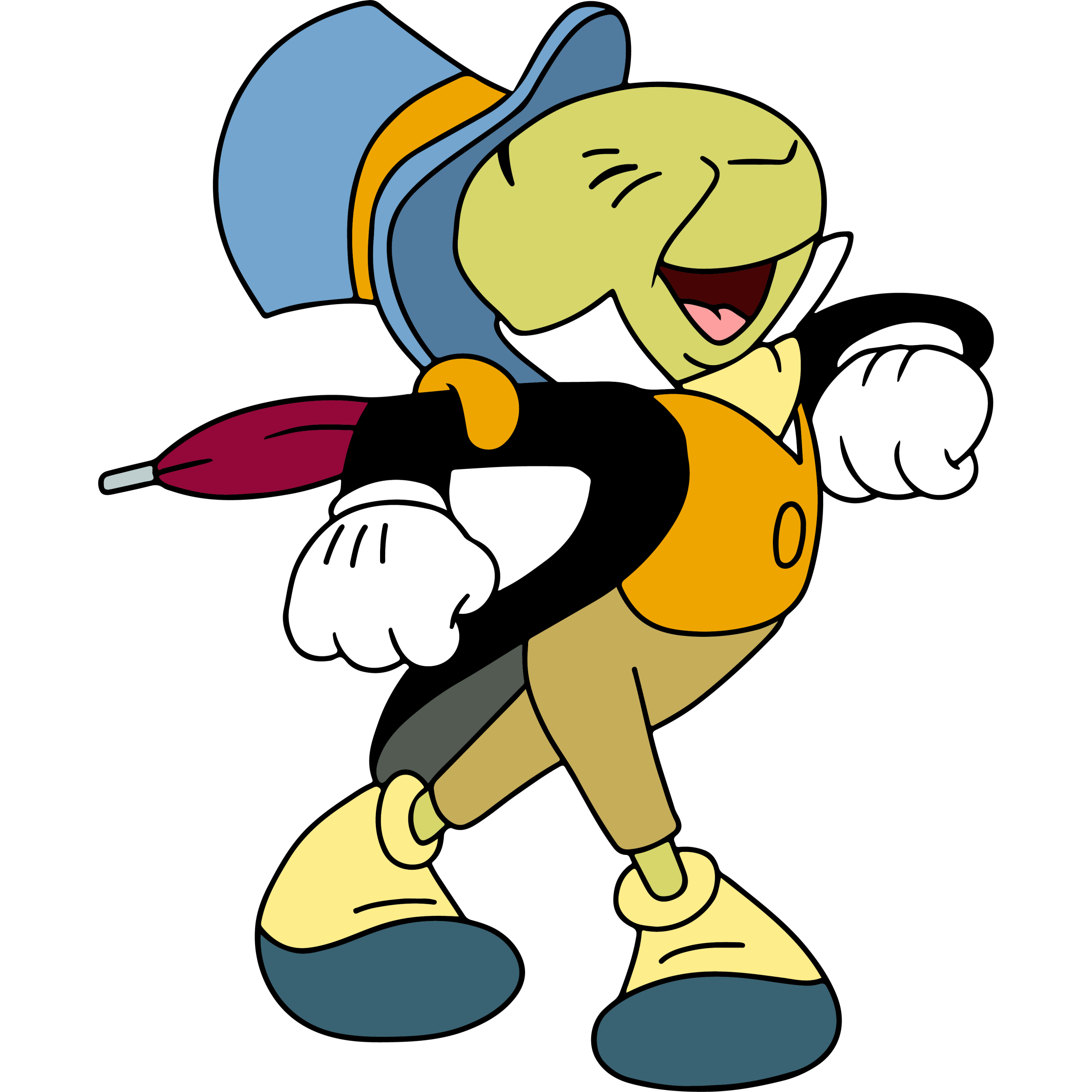 Pinocchio Jiminy Cricket Happy Vector Pinocchio Jiminy Cricket Happy Vector
