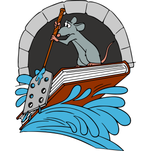Ratatouille Rat Swimming Logo