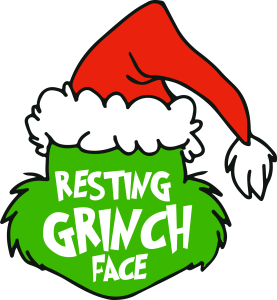 Grinch Christmas Resting Face Vector 2