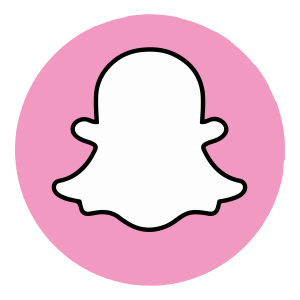 Snapchat Ghost with Pink Circle Vector