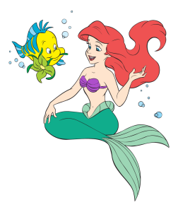 The Little Mermaid Ariel And Flounder Logo Vector 2