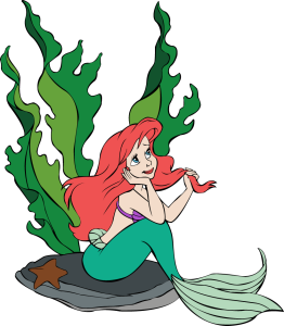 The Little Mermaid Ariel Happy Logo Vector 2
