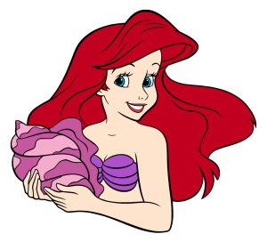 The Little Mermaid Ariel Red Hair Logo Vector