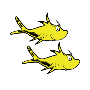 Dr.Seuss Yellow Fish Logo PNG SVG Vector