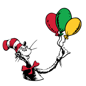 Dr.Seuss Cat in the Hat Balloons Logo Vector