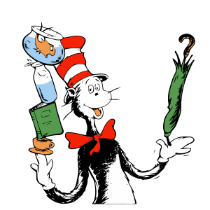 Dr.Seuss Cat in the Hat Umbrella Logo Vector