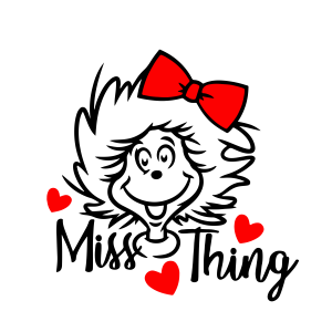 Dr.Seuss Cat in the Hat Miss Thing Logo Vector