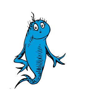 Dr.Seuss Blue Fish Logo PNG SVG Vector