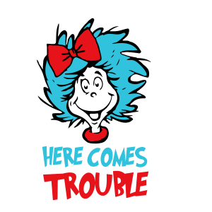 Dr.Seuss Cat Here Comes Trouble Logo Vector
