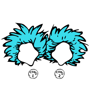 Dr.Seuss Cat in the Hat Thing 1 & Thing 2 Logo Vector