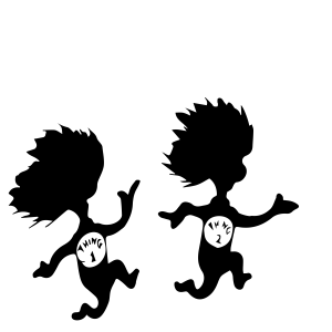 Dr.Seuss Cats in the Hat Black Thing 1 and Thing 2 Icon