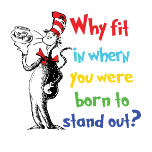 Dr.Seuss Cats in the Hat and Fish Text Logo