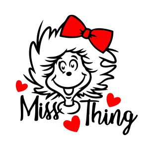 Dr Seuss Cat In Tha Hat Miss Thing Text logo