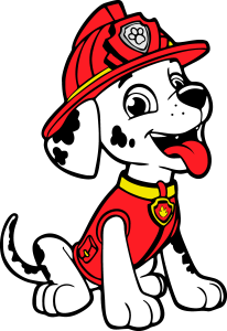 Paw Patrol  Marshall Fire Dog Vector