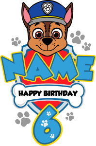 Paw Patrol Happy Birthday Vector
